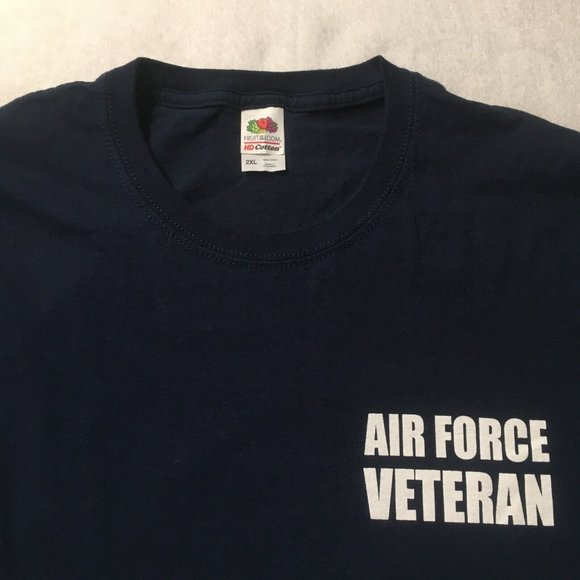 United States DEPT of Air Force USAF Veteran T-Shirt 2XL Proudly Served Blue - Picture 8 of 8